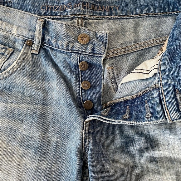 Citizens Of Humanity Blue Distressed Jean Shorts - Picture 6 of 15